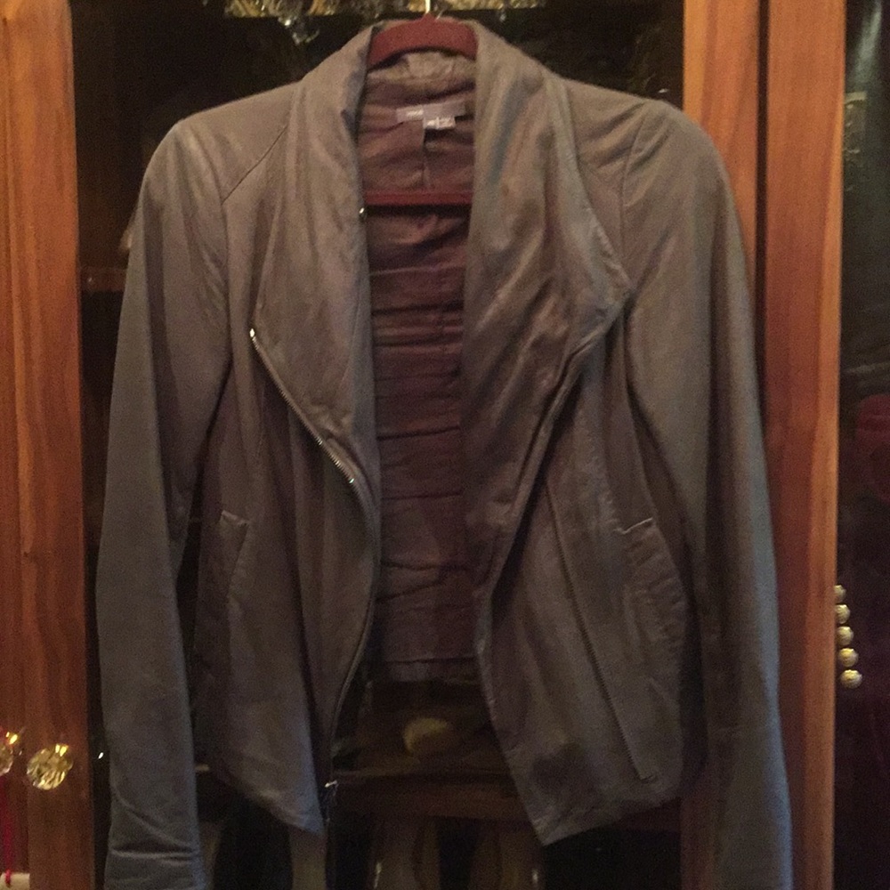 Vince Dark Grey Leather Jacket